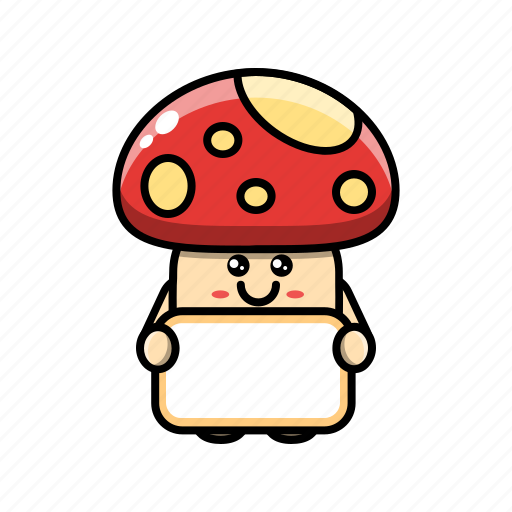 Cute, mushroom, whiteboard, plant, fungus, vegetable, nature icon - Download on Iconfinder