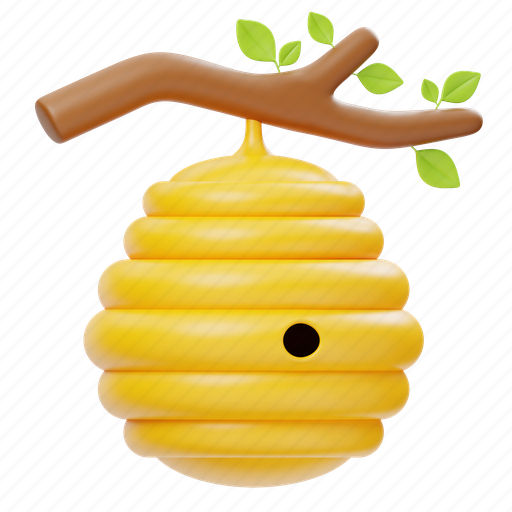 Bee, hive, honey, honeycomb, beehive 3D illustration - Download on Iconfinder