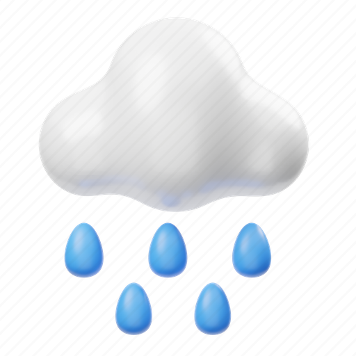 Rain, clouds, cloudy, cloud, rainy, weather, cute 3D illustration - Download on Iconfinder