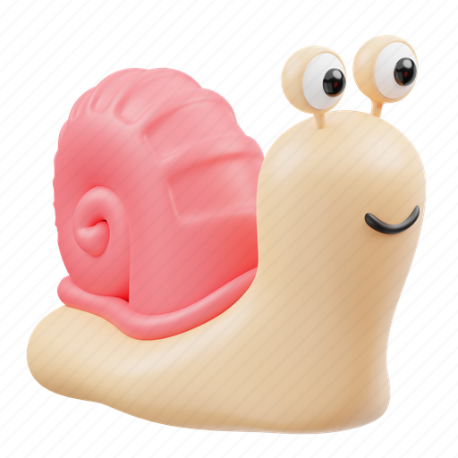 Snail, cute, smile, animal, cartoon, smiley, happy 3D illustration - Download on Iconfinder