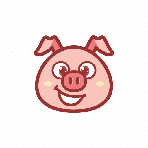 Big smile, cute, emoticon, expression, laugh, piggy, smile icon - Download on Iconfinder