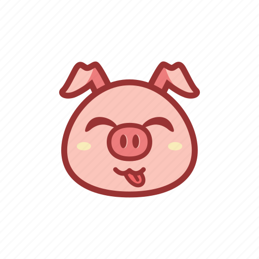 Cute, emoticon, expression, piggy, smile, tongue icon - Download on Iconfinder