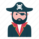 pirate, avatar, man, person, profession, costume