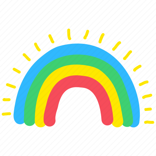 Cute, rainbow, doodle, fun, colorful, cloud, heart icon - Download on Iconfinder