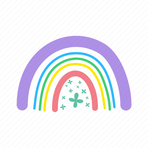 Cute, rainbow, doodle, fun, colorful, cloud, heart icon - Download on Iconfinder