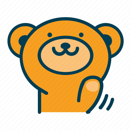Bear, hi, smile, emoji, teddy, hello sticker - Download on Iconfinder