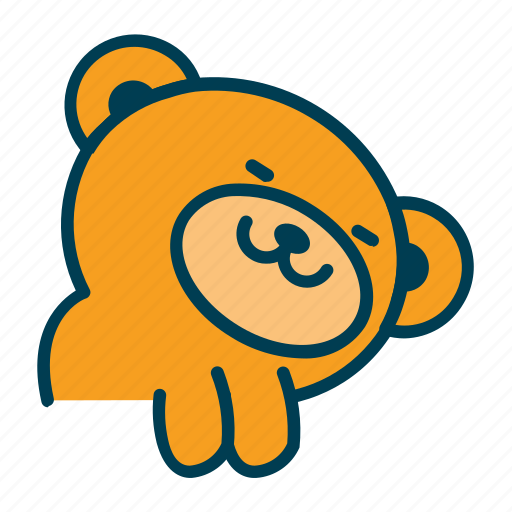 Bear, lazy, teddy sticker - Download on Iconfinder