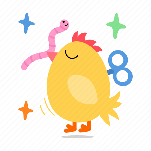 Chick eating, toy chick, baby chicken, chick, toy sticker - Download on Iconfinder