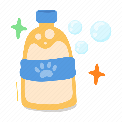 Shampoo bottle, pet shampoo, animal shampoo, cleaning product, bottle sticker - Download on Iconfinder