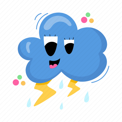 Lightning cloud, thunderstorm, stormy weather, storm, climate sticker - Download on Iconfinder