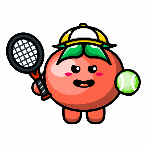 Cute, tomato, tennis, player, vegetable, food, plant icon - Download on Iconfinder