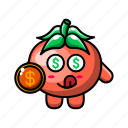 cute, tomato, money, coin, vegetable, food, plant, health, agriculture