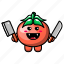 cute, tomato, holding, knife, vegetable, food, plant, health, agriculture 