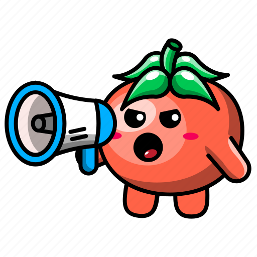 Cute, tomato, megaphone, vegetable, food, plant, health icon - Download on Iconfinder