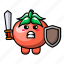 cute, tomato, sword, shield, vegetable, food, plant, health, agriculture 