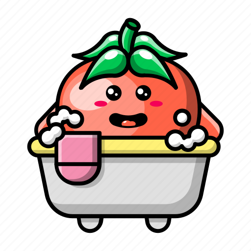 Cute, tomato, bathing, vegetable, food, plant, health icon - Download on Iconfinder