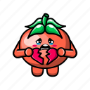 cute, tomato, broken, heart, vegetable, food, plant, health, agriculture