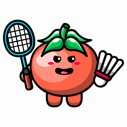 Cute, tomato, badminton, vegetable, food, plant, health icon - Download on Iconfinder