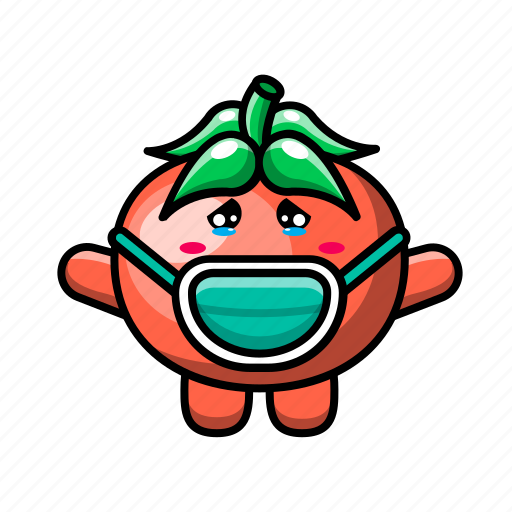 Cute, tomato, mask, vegetable, food, plant, health icon - Download on Iconfinder