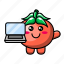 cute, tomato, laptop, vegetable, food, plant, health, agriculture 