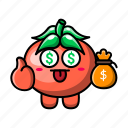 cute, tomato, money, expression, vegetable, food, plant, health, agriculture