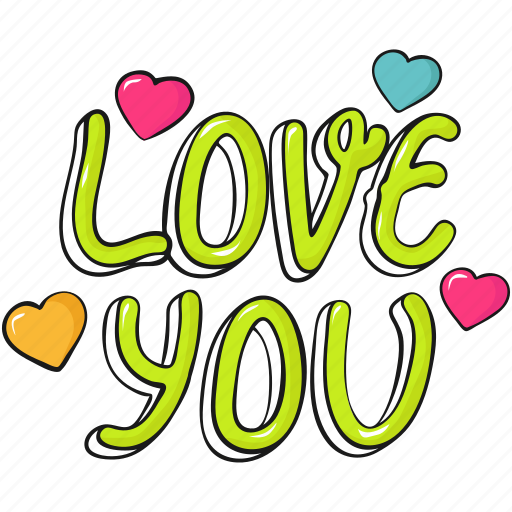 Cool, cute, heart, lettering, love, valentine, valentine's sticker - Download on Iconfinder
