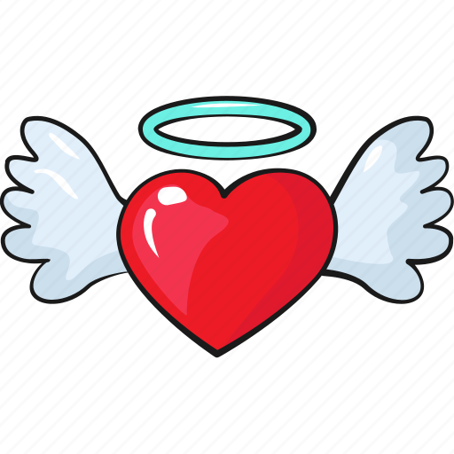 Angel, cute, heart, line, love, set, template sticker - Download on Iconfinder