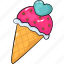cool, cute, ice cream cone, line, love, set, template 