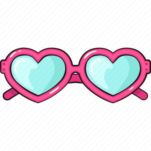 Cool, cute, glasses, line, set, template sticker - Download on Iconfinder
