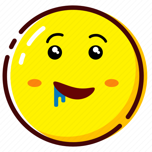 Cute, drool, emoji, emoticon, expression icon - Download on Iconfinder