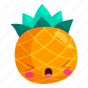cute, pineapple, smile, baby, face, avatar, fruit, emoticon, kid
