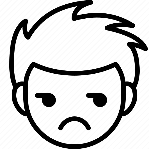 Boy, emoticon, expression, face, man, unamused icon - Download on Iconfinder