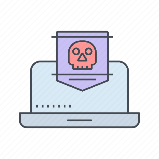 Hacker, laptop in danger, virus icon - Download on Iconfinder