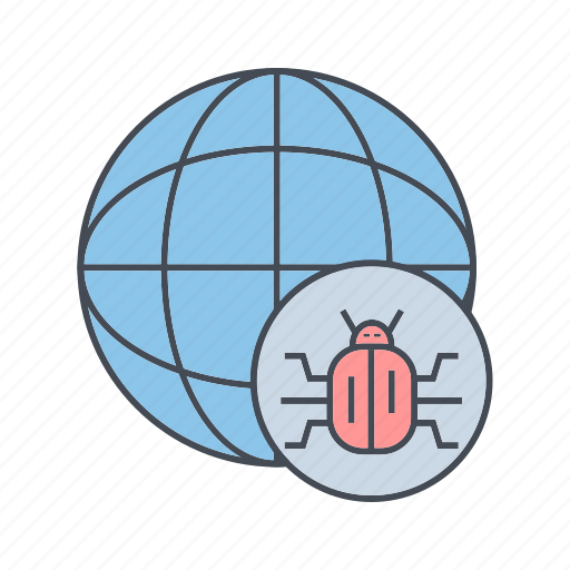 Cyber crime, virus, world bug icon - Download on Iconfinder
