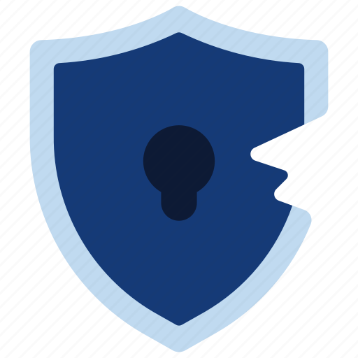 Broken, shield, illegal, protection, unsecure icon - Download on Iconfinder