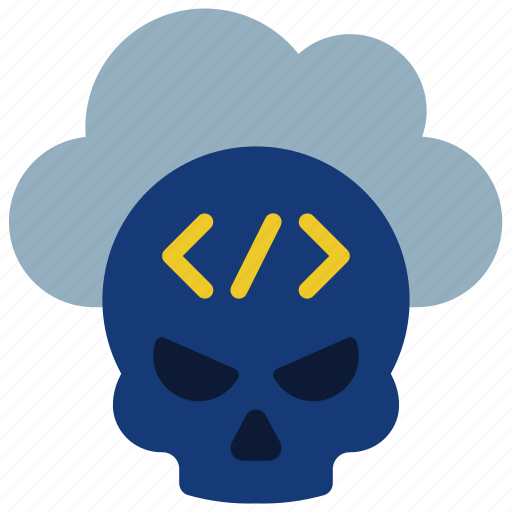 Cloud, hack, illegal, hacker, skull icon - Download on Iconfinder