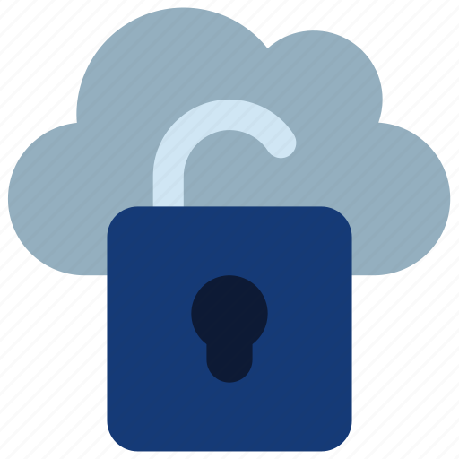 Unsecure, cloud, illegal, unlocked, padlock icon - Download on Iconfinder