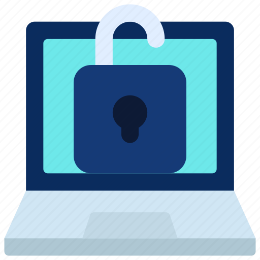 Unsecure, laptop, illegal, broken, lock, unlocked icon - Download on Iconfinder