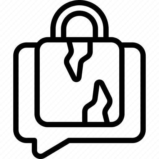 Broken, message, lock, illegal, unsecure, messages icon - Download on Iconfinder