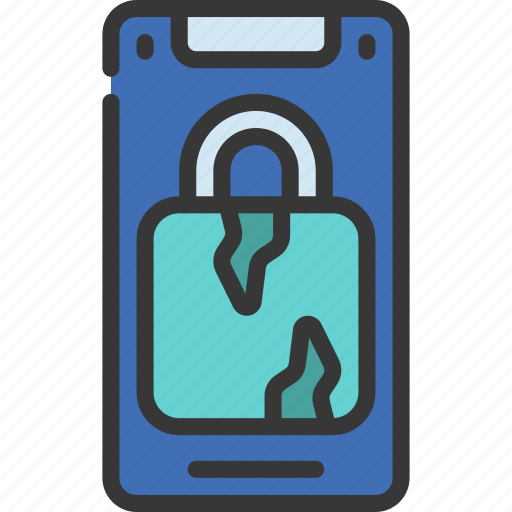 Broken, lock, phone, illegal, padlock, unsecure icon - Download on Iconfinder