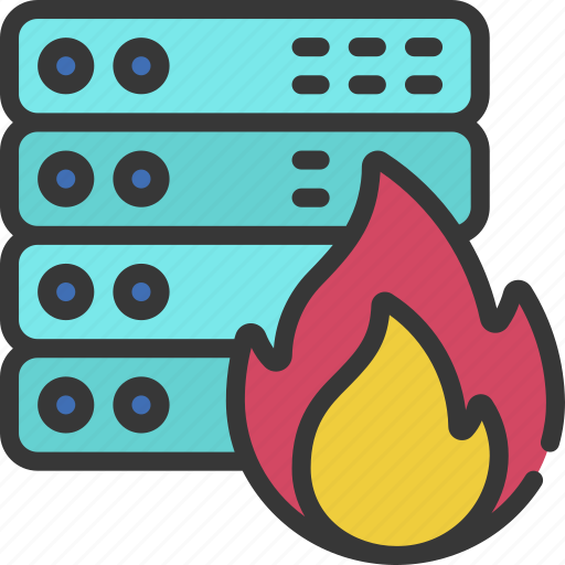 Server, fire, illegal, servers, flame icon - Download on Iconfinder