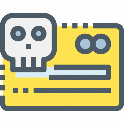 Banking, card, credit, crime, hack, payment, skull icon - Download on Iconfinder