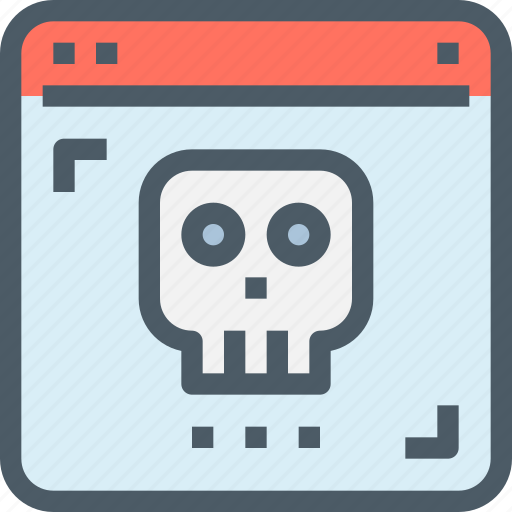 Browser, crime, hack, laptop, skull, website icon - Download on Iconfinder