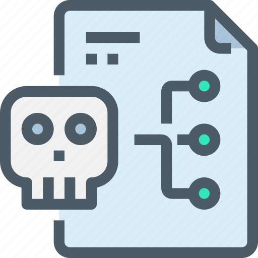 Crime, data, document, file, hack, network, skull icon - Download on Iconfinder