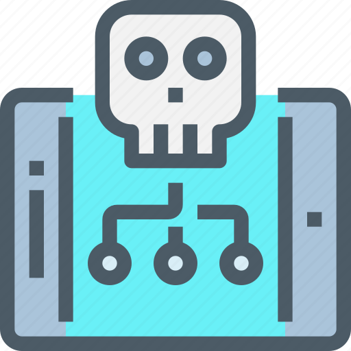 Connect, crime, hack, mobile, network, skull, smartphone icon - Download on Iconfinder