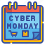 cyber, trolley, shopping, discount, reminder, moday, calendar 
