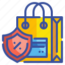 security, shield, shopping, percent, bag, purchases, safety