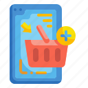 basket, online, application, purchase, mobile, shopping, cart