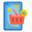 basket, online, application, purchase, mobile, shopping, cart 