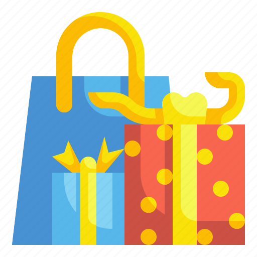 Ribbon, shopping, bag, giftbox, paper, present, container icon - Download on Iconfinder